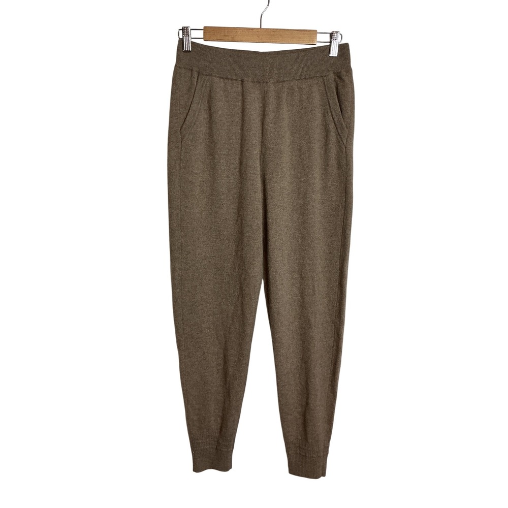 Gobi Small Mongolian Cashmere Jogger Pants Beige Pockets Ultrasoft Loungewear